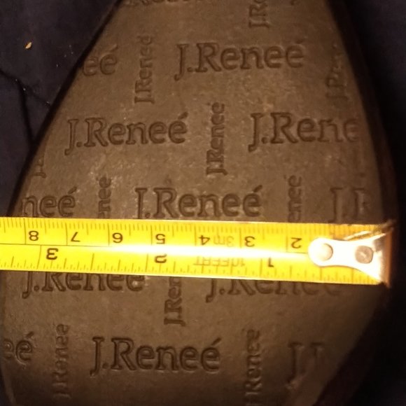 J. Renee Aleaha Pewter Satin Dorsay Heel Pumps Size 12w With Box - Picture 7 of 9